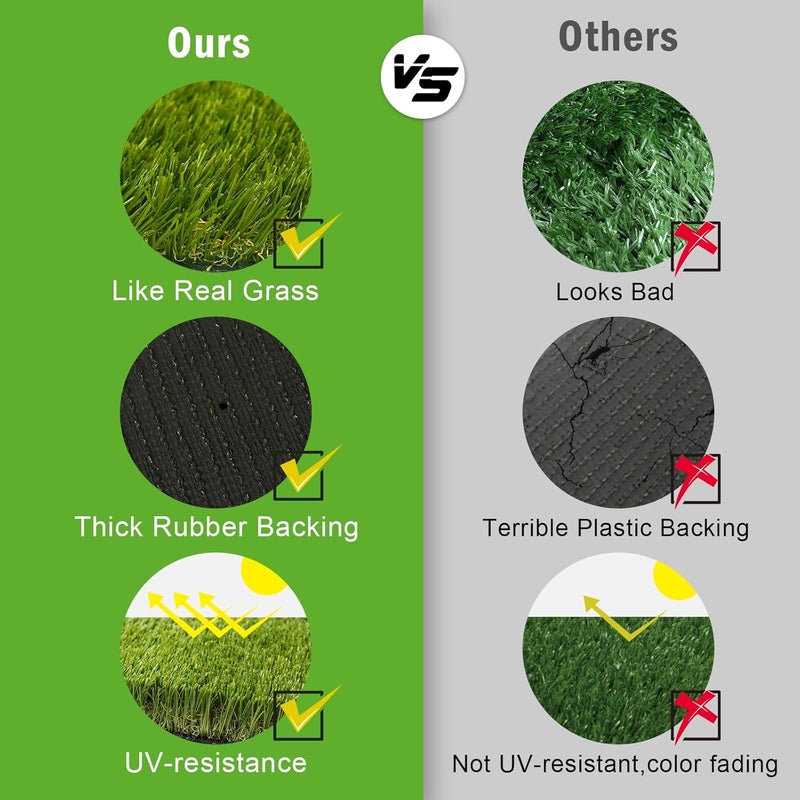 CooRug Fake Grass, 39 x 31 Inches Artificial Grass for Dogs, Realistic Turf for Indoor Outdoor Door Mat Balcony Patio Lawn Decoration - Image 3